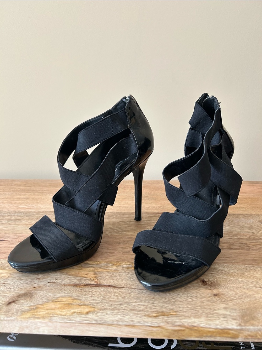 BCBG Black Strappy High-Heel Sandals - Women